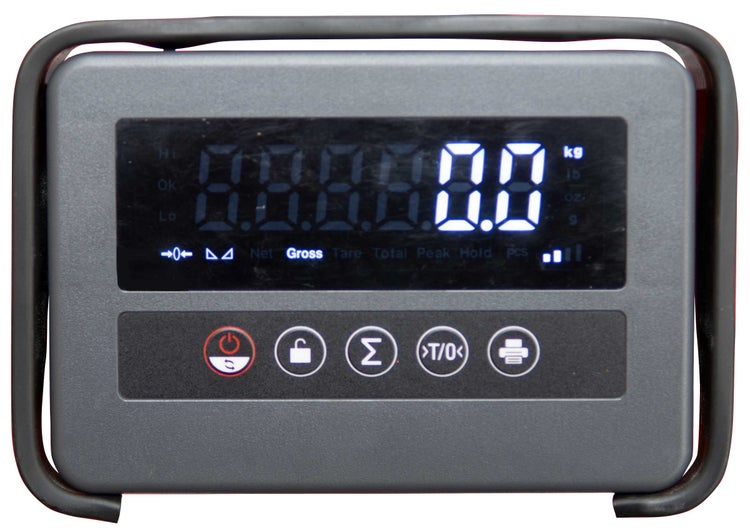 Anzeige einer digitalen Waage mit Tastenfeld
