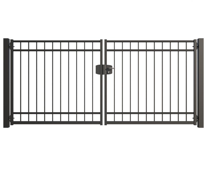 Doppeltor aus Metall mit Schloss für den Außenbereich