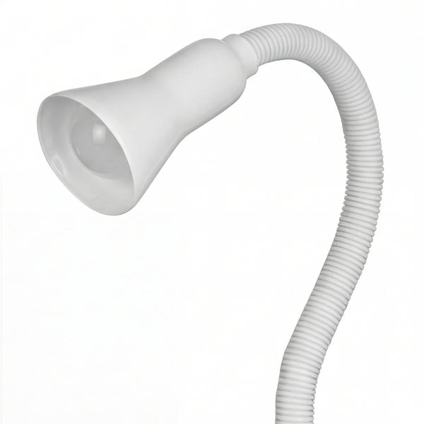 Weiße Schreibtischlampe mit flexiblem Arm