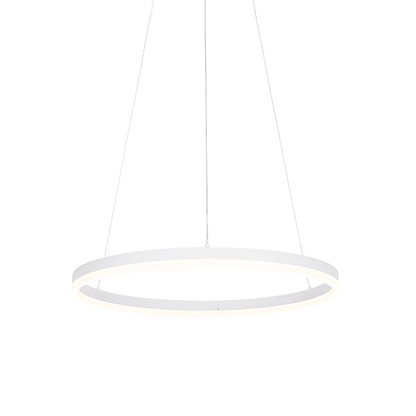 Design-Hängelampe weiß 60 cm inkl. LED 3-stufig dimmbar - Anello