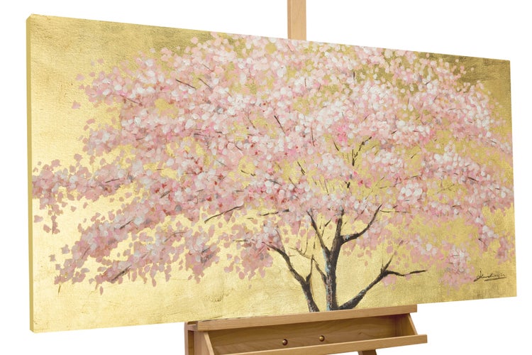Handgemaltes Gemälde Acrylfarbe 120x60cm Rosa