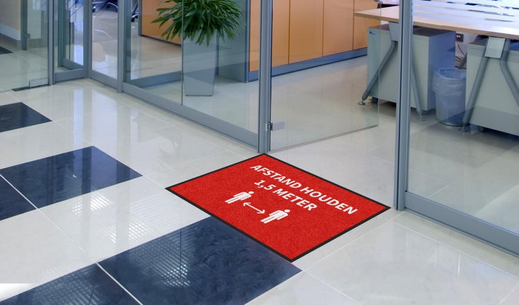 Fußmatte „Halten Sie Abstand“ eineinhalb Meter – 60x85 cm