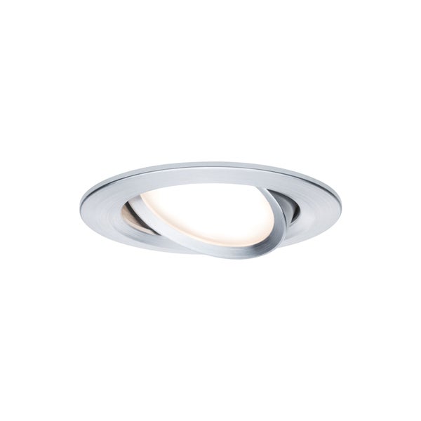 LED Einbauleuchte Nova Coin Basisset schwenkbar rund 84mm 50° Coin 3x6W 3x470lm 230V 2700K Alu gedreht