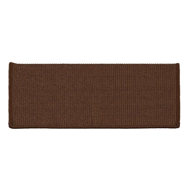 FLOORDIREKT Stufenmatte aus Sisal - Pure Nature - Umkettelt & Selbstklebend - Dunkelbraun - 23,5 x 65 cm - Rechteckig