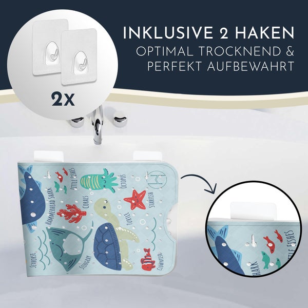 Wäschetasche mit Meeresmotiven inklusive zwei Haken