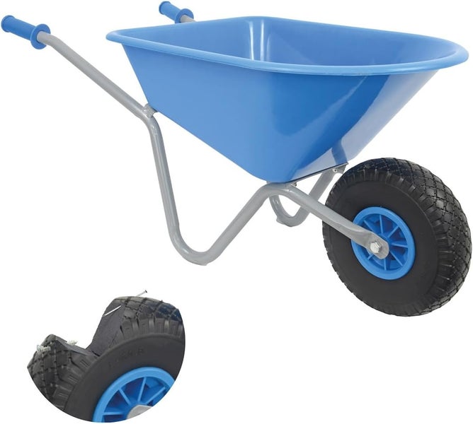 Kinderschubkarre Matrix 20L 40kg | blau Kunststoffmulde & Vollgummirad | für Kinder ab 3 Jahren