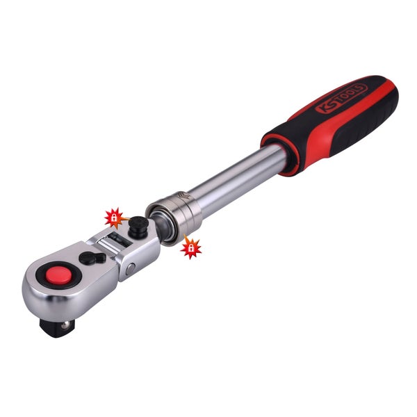 KS TOOLS 1/2 SlimPOWER Teleskop-Gelenk-Umschaltknarre 72 Zahn - 914.1220