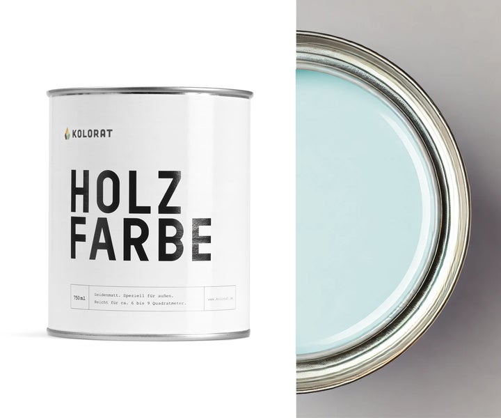 Kolorat Holzfarbe, wetterfest für Außen - Türkis / Grün mit Blau K/19-0-11-0/T – 0.75L  Hochwertige Wetterschutzfarbe, höchste Deckkraft, Holzschutz - schützt vor UV-Strahlen und Witterung, schnelltrocknender Anstrich, ideal für Holz im Außenbereich