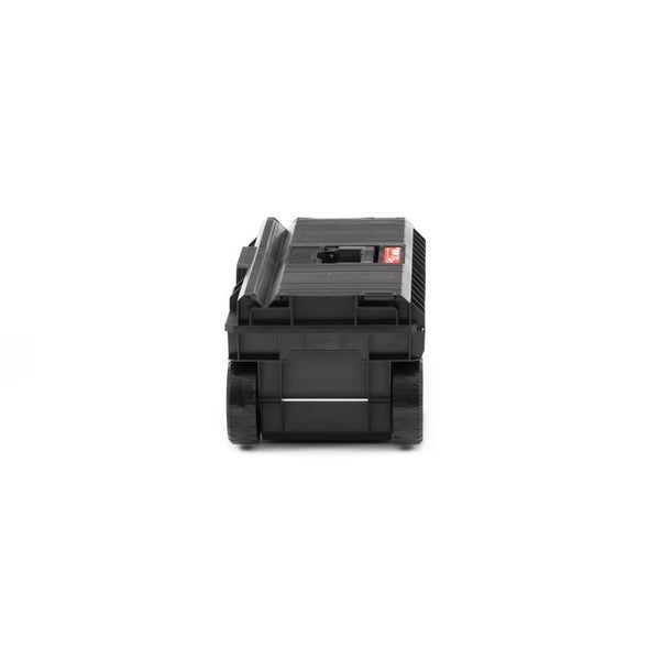 PROREGAL QBRICK Werkzeugkoffer One mit Räder HxBxT 24,5 x 63,5 x 23 cm 50 Liter Mit Klemmverschlüsse Traglast 120kg Mit 2 Gummiräder Metall Schwarz