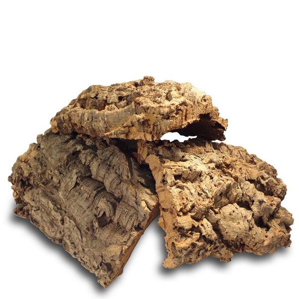 Naturbelassene Korkrinde als Dekorationsmaterial für Terrarien.