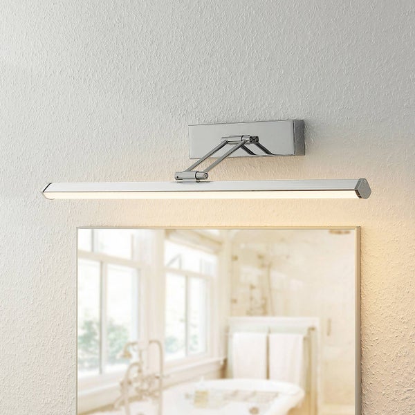 Lindby LED Wandleuchte, Wandlampe Bad Sanya (spritzwassergeschützt (Modern) in Chrom aus Metall (1 flammig ) - Wandleuchten Spiegelleuchte Badezimmer Wandbeleuchtung Badezimmerleuchte