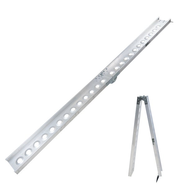 Motorradrampe aus Aluminium mit Löchern und Ständer