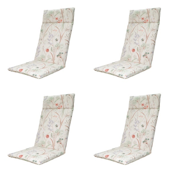 Hochlehnerauflage Donna Natur Canvas Eco+ - Ca. 120x50 cm - 4er-Set