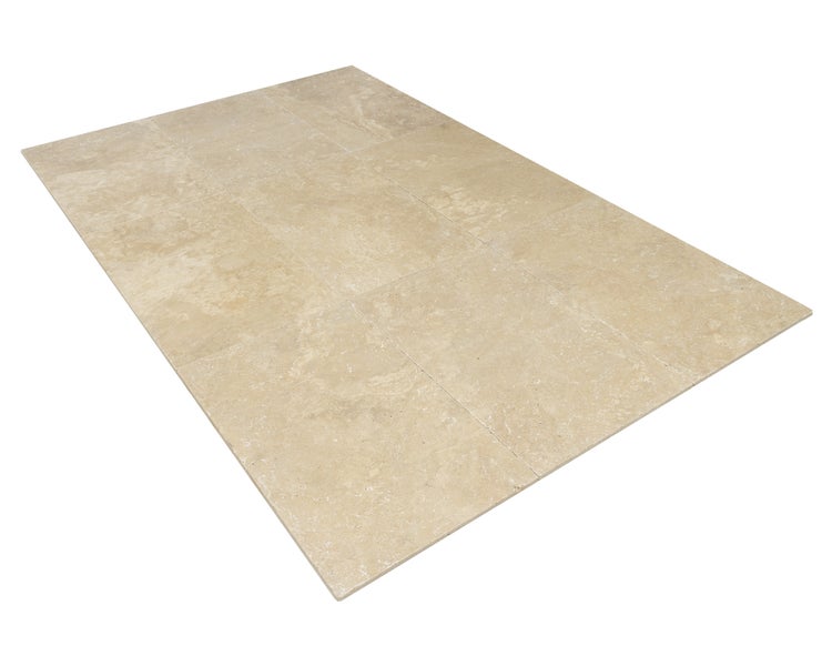 Wohnrausch Travertin Fliesen SUNLIGHT 61 x 40,6 x 1,2 cm, getrommelt, beige, braun