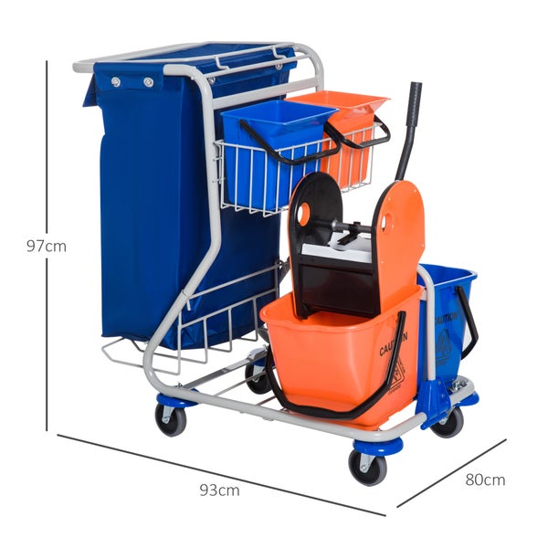 HOMCOM Putzwagen, 93 x 80 x 97 cm, PP, Blau