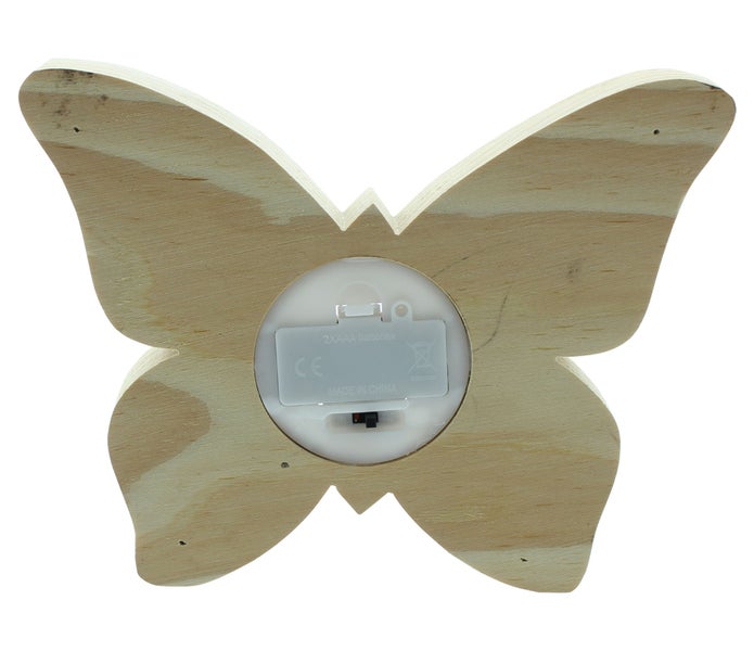 FRANK FLECHTWAREN | LED-Deko Schmetterling, HOLZ, KUNSTSTOFF, 20 x 4 x 15 cm