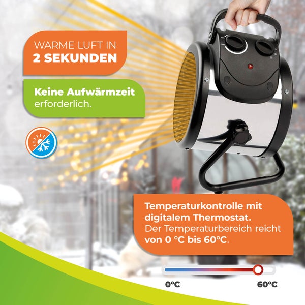 Heizlüfter / Elektro-Gebläse-Heizung Palma TWIN Basic mit manuellem Thermostat - 2 x 1000 Watt