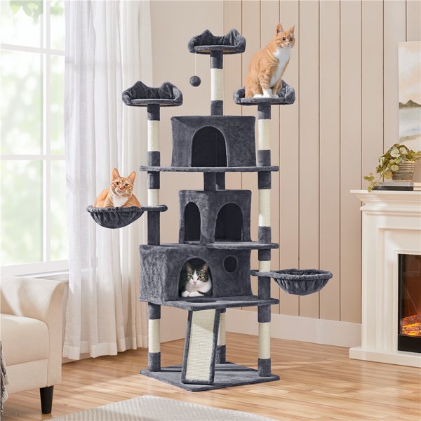 Katzenkratzbaum mit Liegemulden, Höhlen und Sisalstämmen