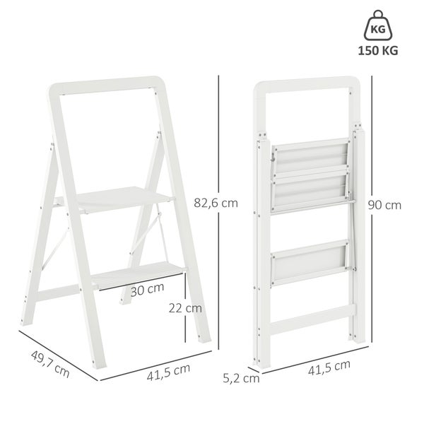 Abmessungen einer Klapptrittleiter