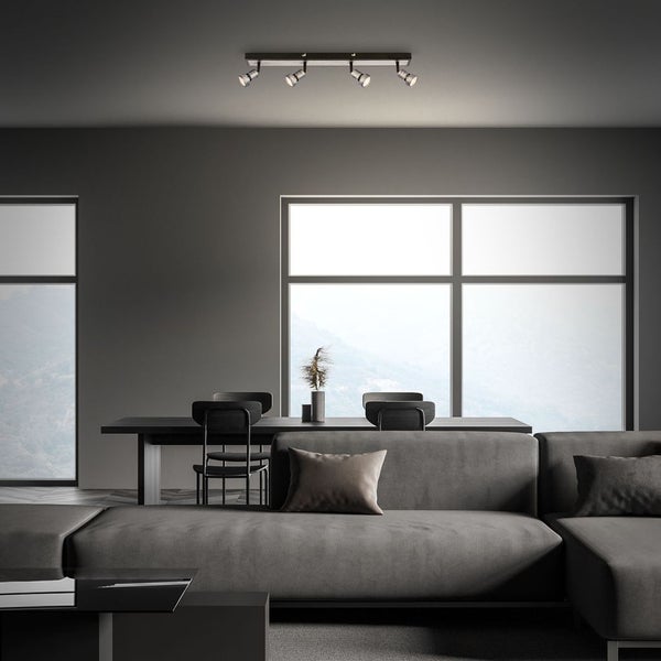 LED Deckenleuchte Deckenlampe Spot schwenkbar 4xGU10 4,9W Antik Silber Briloner
