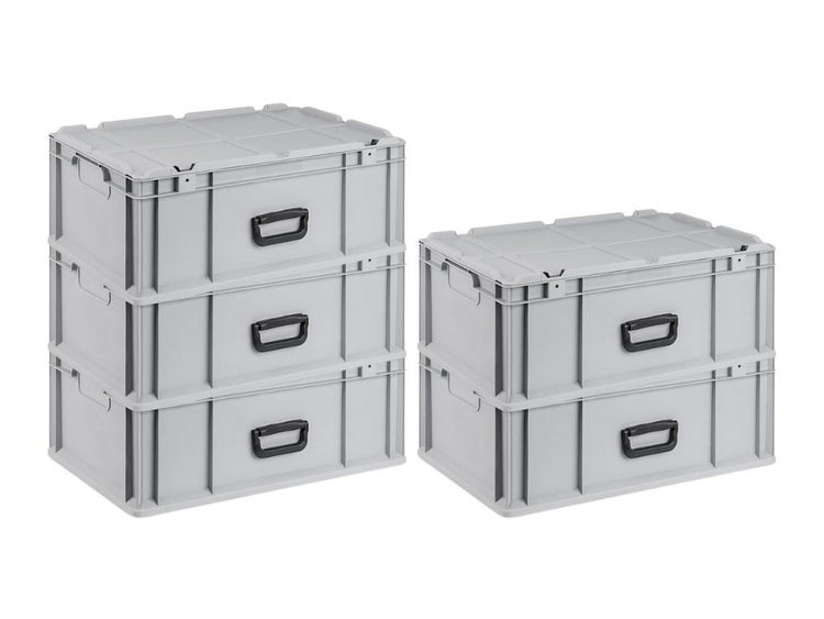 PROREGAL SuperSparSet 5 x Eurobox NextGen Portable HxBxT 23,5 x 40 x 60 cm 44 Liter Eurobehälter Transportbox Transportbehälter Stapelbehälter