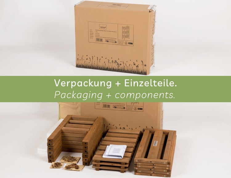 needs&wants® 3-fach multifunktional: Pflanzenständer Blumenständer aus Holz wetterfest für Indoor Outdoor Balkon Garten draußen innen Wand, Pflanzenregal Blumentreppe, z.B. 51 x 23 x 122 cm hoch, braun