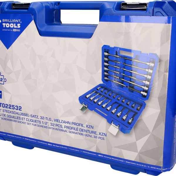 BRILLIANT TOOLS 1/2 Bit-Stecknuss-Satz 32tlg. Torx-Profil - BT022532