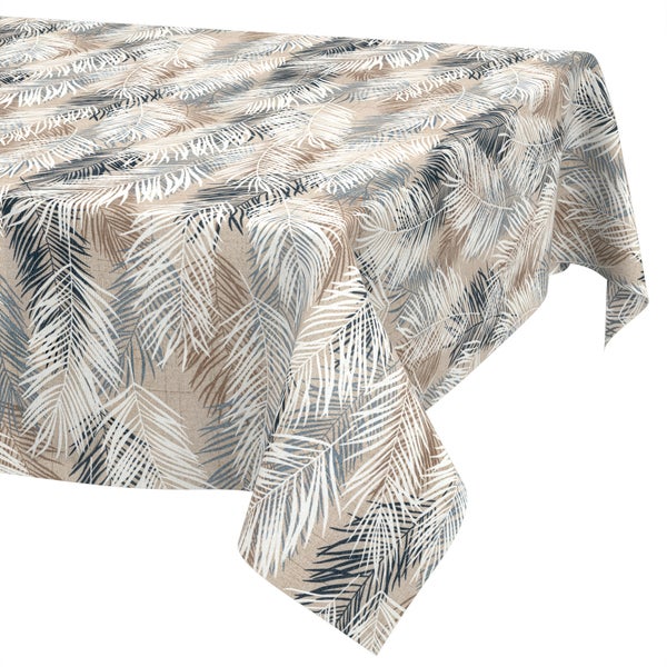 Tischdecke mit Palmblatt-Muster aus Textil.