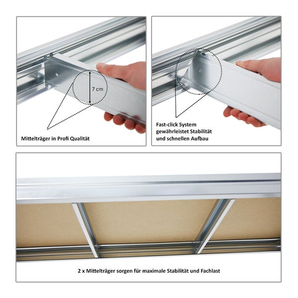 PROREGAL Mega Deal 4x Schwerlastregal Dino HxBxT 180 x 200 x 60 cm Fachlast 500 kg Verzinkt