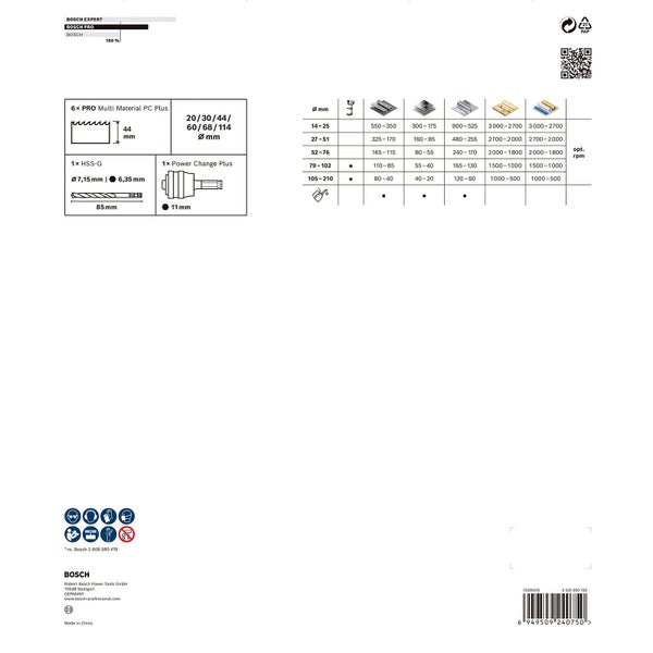 Bosch Pro Lochsägenset mit Bohrkrone und Zentrierbohrer