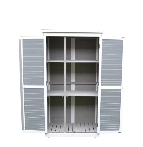 Gartenschrank MOMO 87 x 47 x 160 cm grau-weiß