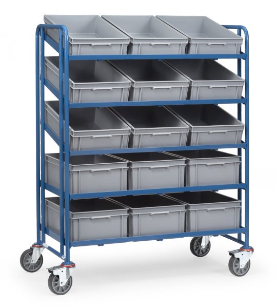 Rollwagen mit grauen Lagerboxen