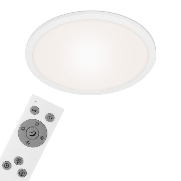 LED Panel dimmbar Ultraflach CCT Fernbedienung weiß 24W Ø40cm Metall Briloner