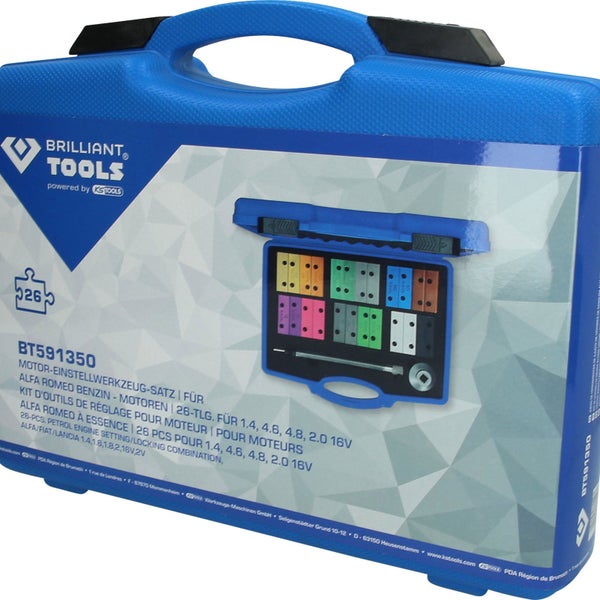 Brilliant Tools Motor Einstellwerkzeugsatz für Alfa Romeo im blauen Werkzeugkoffer