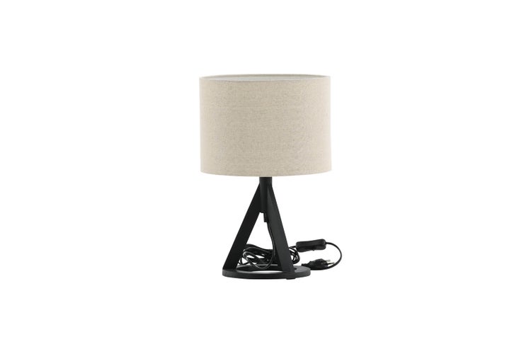 Kona Beleuchtung Tischlampe 25x18x50,5cm stof beige, schwarz. 18 X 25 X 51 cm