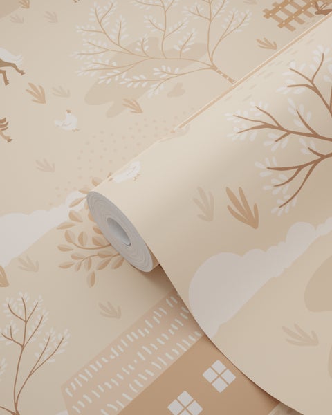 Tapetenrolle mit Bauernhofmuster