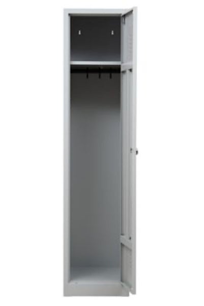 PROREGAL Garderobenspind Camel 1-Fach HxBxT 180 x 41 x 50 cm Vorhängeschloss Grau