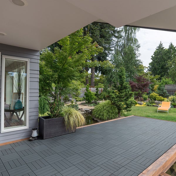 Home Deluxe WPC Holzfliesen BAVARO - 9m²,  Anthrazit
