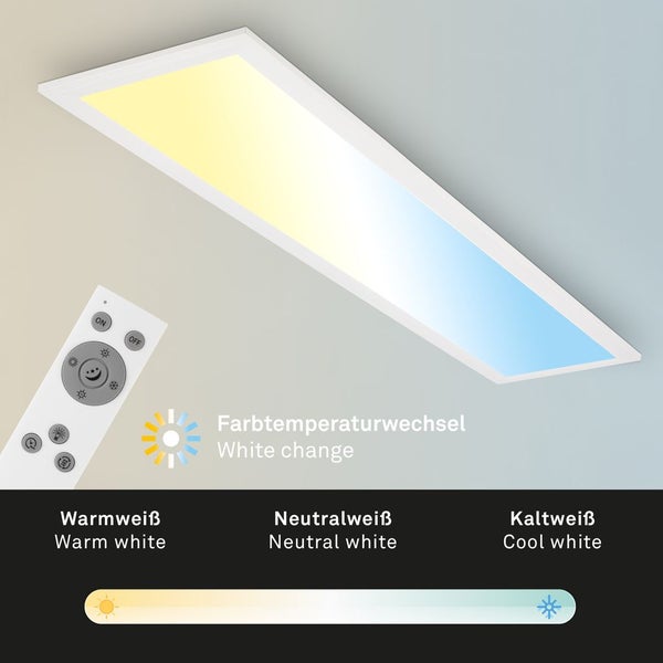 LED Panel CCT Deckenleuchte Deckenpanel Fernbedienung dimmbar 78x18cm Briloner