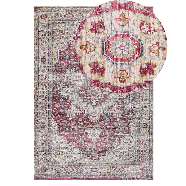Teppich mehrfarbig orientalisches Muster 140 x 200 cm Kurzflor ARHAVI