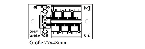 Onpira Verteiler W2x6 Modul 27 mal 48 Millimeter zur elektrischen Verdrahtung.