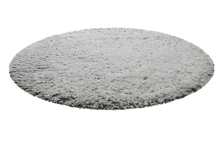 Nachhaltiger Teppich Rund Grau Silber soft & weich Matteo Homie Living 80 cm rund
