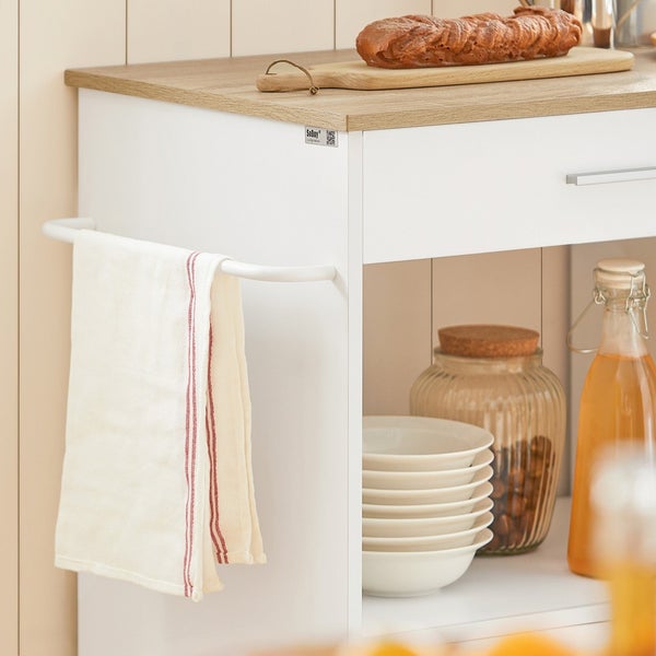 Küchenwagen mit Handtuchhalter, Schublade und Stauraum