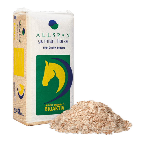 Allspan German Horse Holzspäne Bioaktiv 24kg Holzspäne Bioeinstreu Tiereinstreu Pferdeeinstreu Einstreu