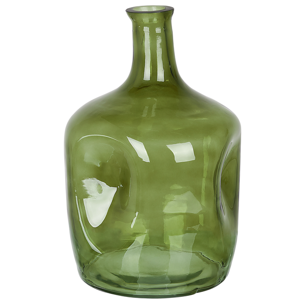 Blumenvase KERALA Glas 30 cm Olivgrün