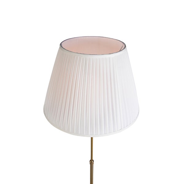 Stehlampe mit weißem, plissiertem Lampenschirm