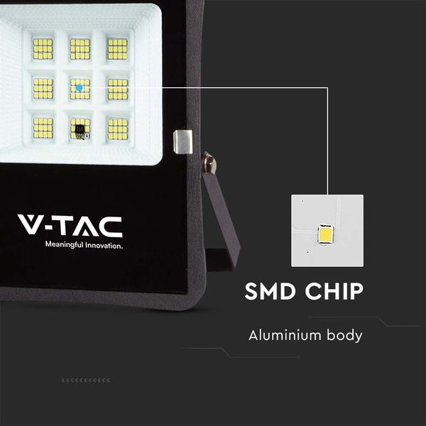 V-TAC VT-55050 - Solar-Flutlicht - IP65 - Schwarzes Gehäuse - 400 Lumen - 4000K