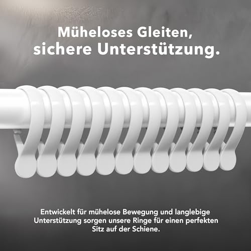 Erica Duschvorhangstange L-form & U-form - 4-in-1 Duschvorhangstange für Badewanne oder Dusche - Duschstange Ecke - Stahl mit Pulverbeschichtung - Ohne Deckenhalterung - Weiß