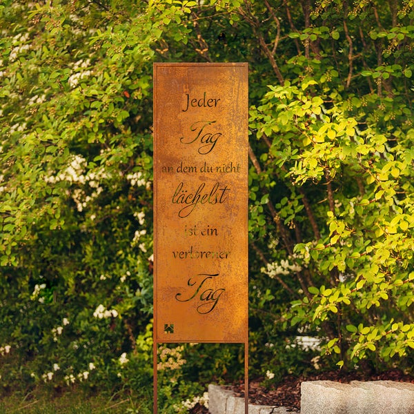 Home Deluxe Rost Gartenstecker TAG OHNE LÄCHELN