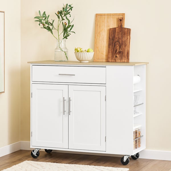 Küchenwagen mit Schublade, Schranktüren und Rollen